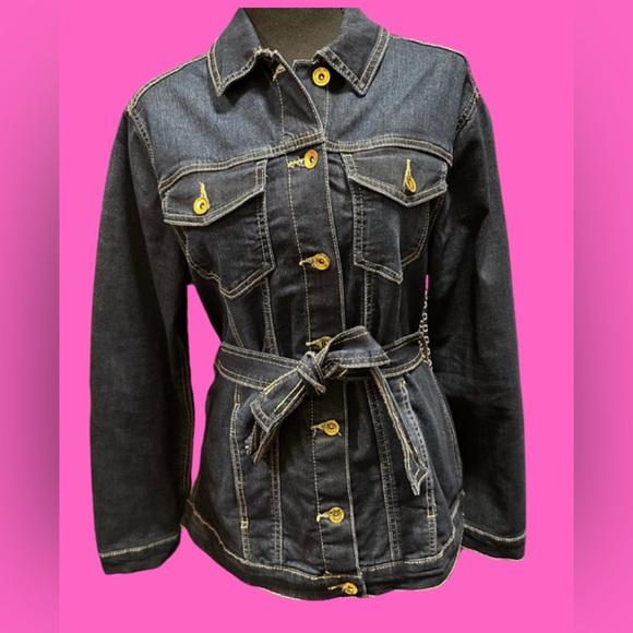 Anne Klein Jackets & Blazers - Anne Klein Belted Jean Jacket Size Small